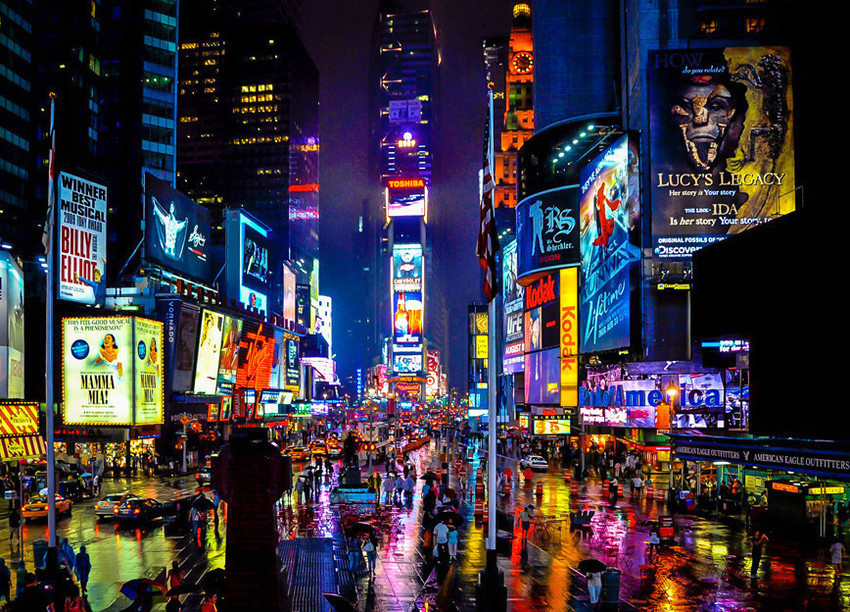 Historic NYC Photos - Times Square at Night